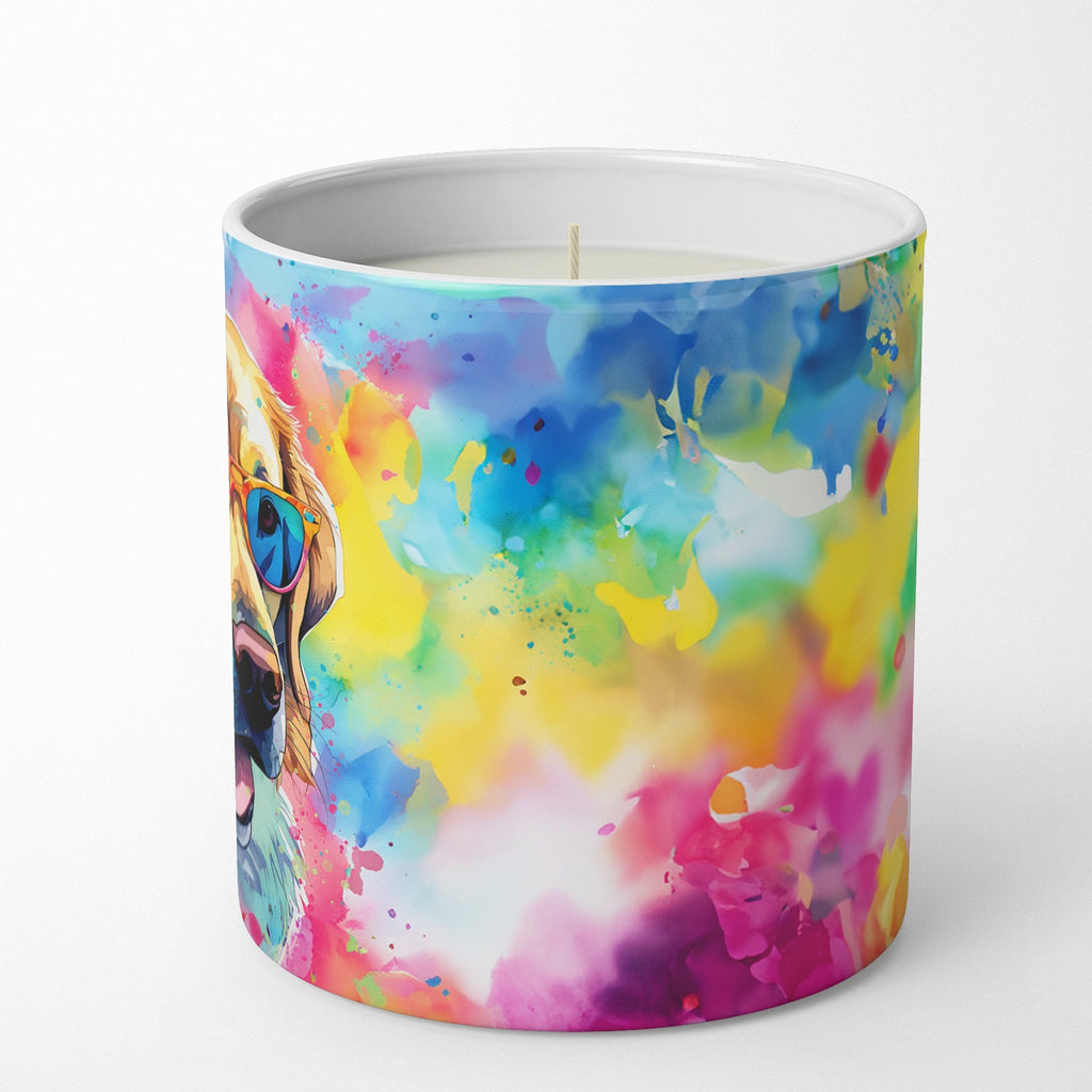 Yellow Labrador Hippie Dawg Decorative Soy Candle Nature Soy Wax Essential Oil Home Decor Ideal for Bedroom Kitchen Bath Office Gift, 10 oz