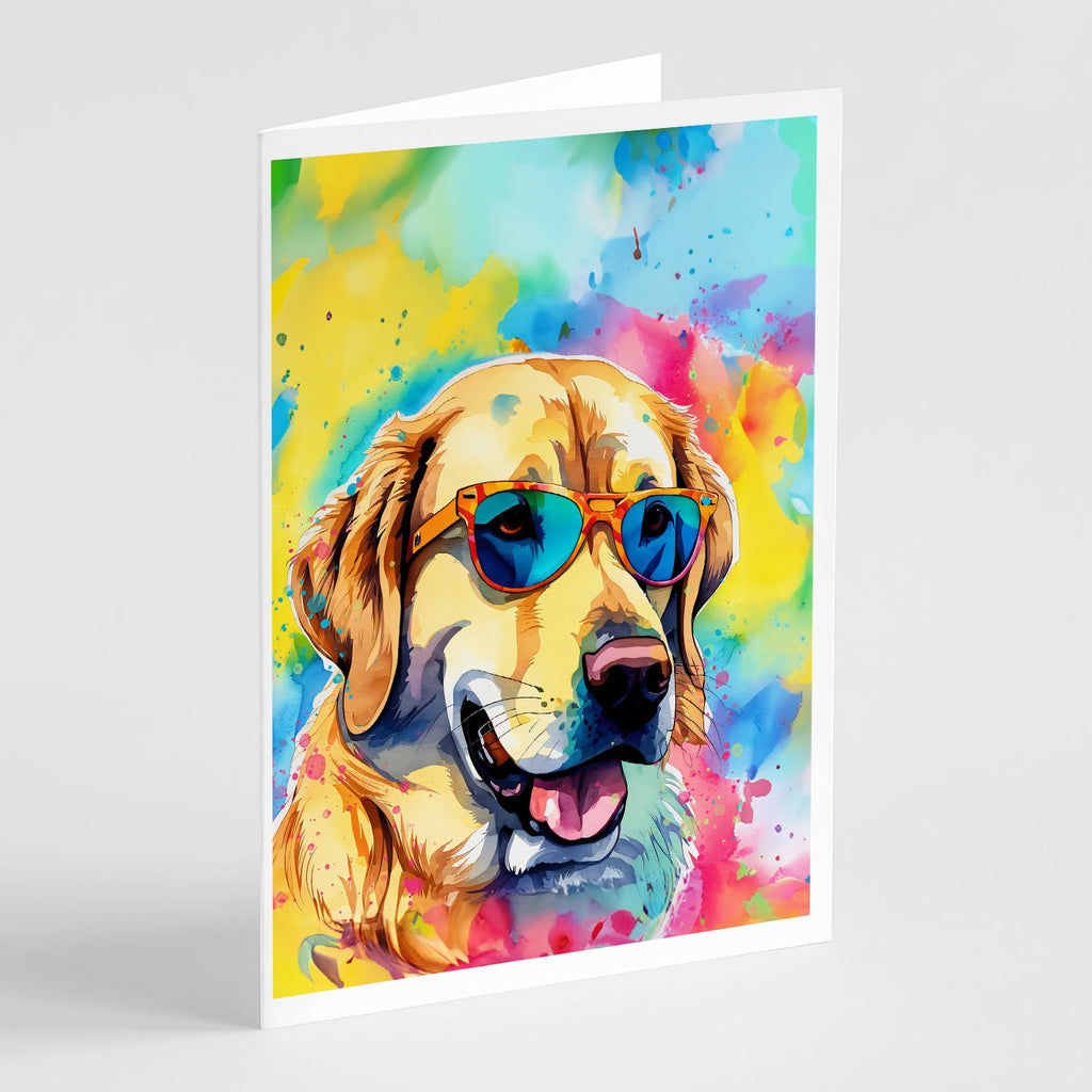 Yellow Labrador Hippie Dawg Greeting Cards Pack of 8 Blank Cards with Envelopes Whimsical A7 Size 5x7