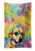 Yellow Labrador Hippie Dawg Kitchen Towel Velour Plush Front and Cotton Loop Back Machine Washable
