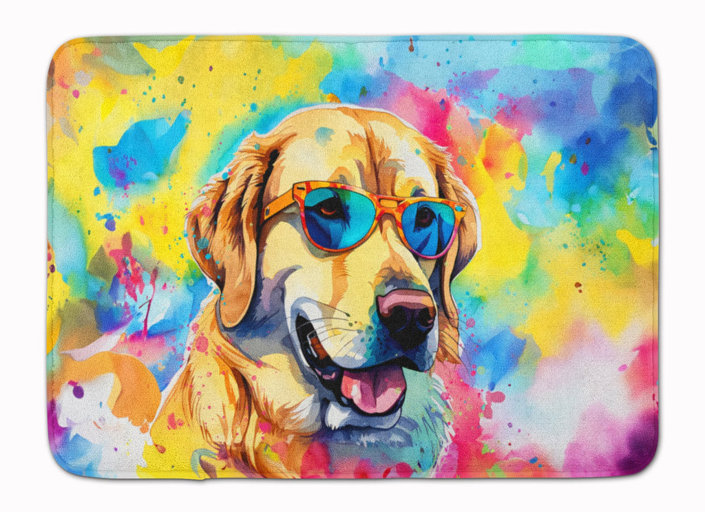 Yellow Labrador Hippie Dawg Memory Foam Kitchen Mat Machine Washable Anti-Fatigue Cushion Comfort Bath or Kitchen Rug