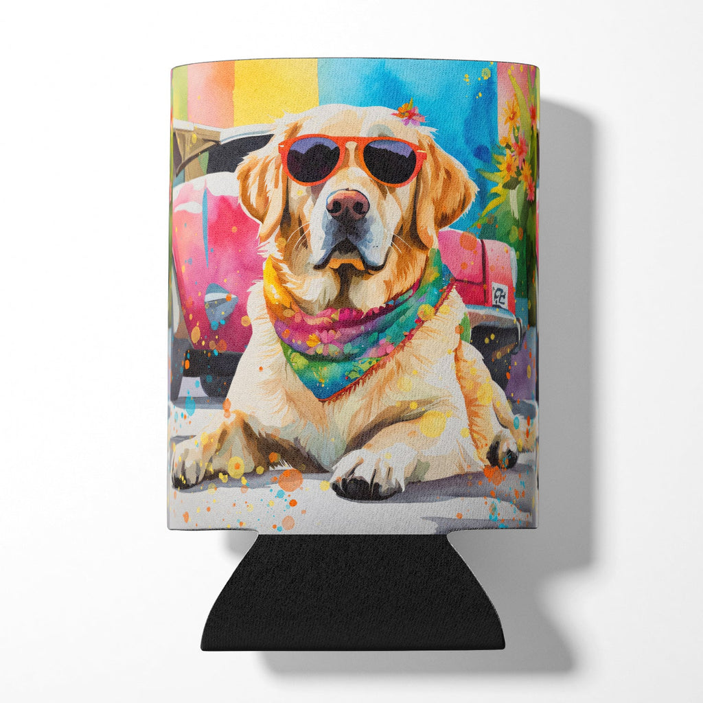 Yellow Labrador Hippie Dawg Can or Bottle Hugger Cooler Sleeve for Standard 12 oz Cans, Insulated Foam Beer & Soda Can Hugger Reusable