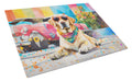 Yellow Labrador Hippie Dawg Cutting Board Tempered Glass Kitchen Cutting Surface, Heat Resistant Chopping, Non-Slip Feet, Food Prep & Serving