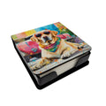 Yellow Labrador Hippie Dawg PU Leather Note Paper Holder with Artist-Designed Cover, Desk Accessory, Office Gift