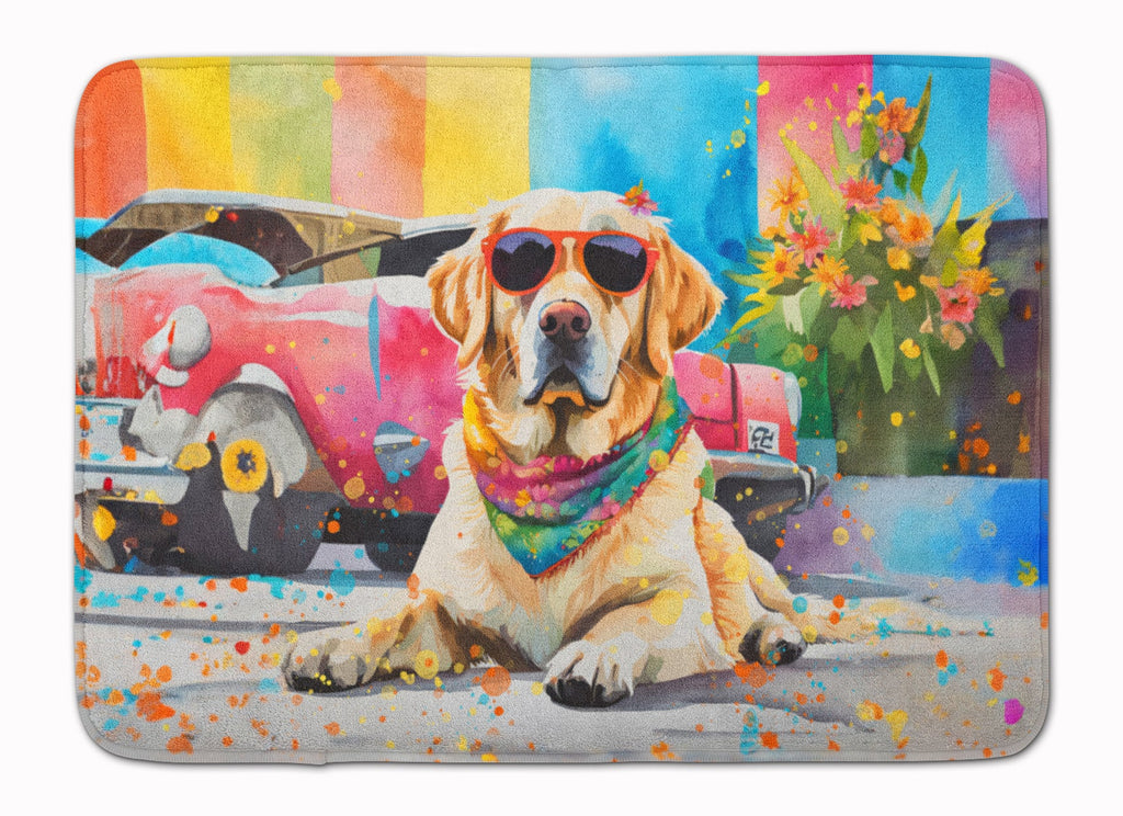 Yellow Labrador Hippie Dawg Memory Foam Kitchen Mat Machine Washable Anti-Fatigue Cushion Comfort Bath or Kitchen Rug
