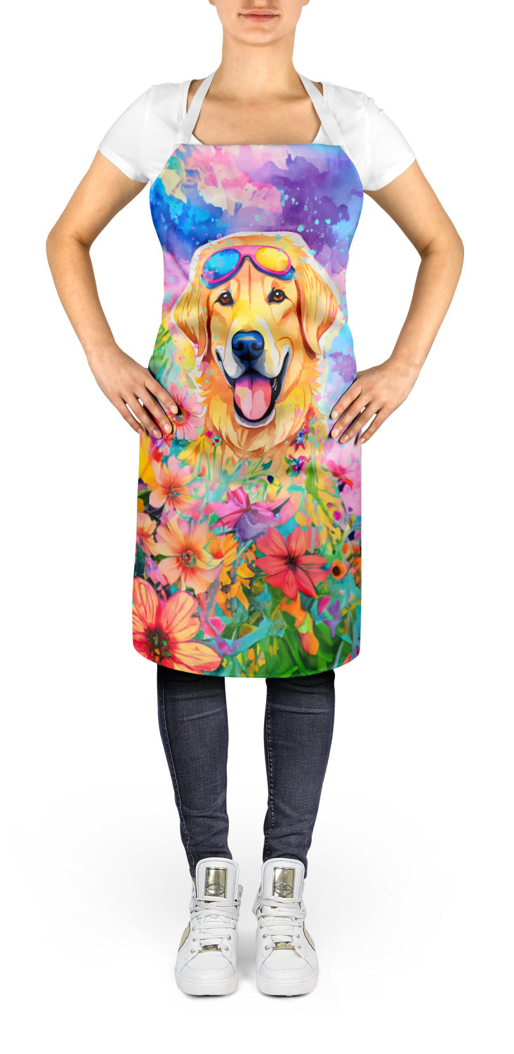 Yellow Labrador Hippie Dawg Apron Cooking Kitchen Server Baking Crafts Gardening for Adult Women Men, Unisex, Large, Multicolor