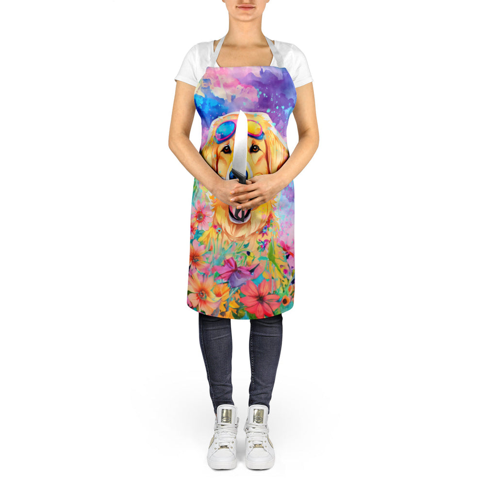 Yellow Labrador Hippie Dawg Apron Cooking Kitchen Server Baking Crafts Gardening for Adult Women Men, Unisex, Large, Multicolor