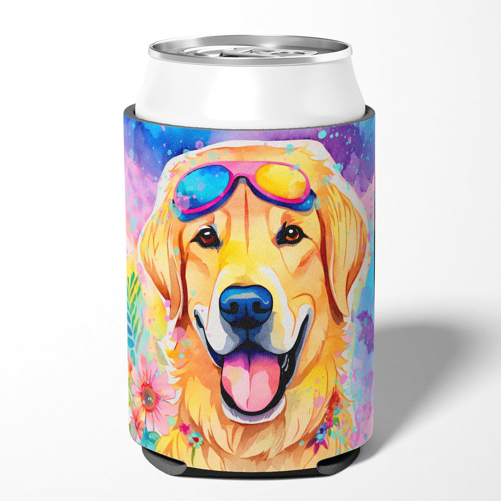 Yellow Labrador Hippie Dawg Can or Bottle Hugger Cooler Sleeve for Standard 12 oz Cans, Insulated Foam Beer & Soda Can Hugger Reusable