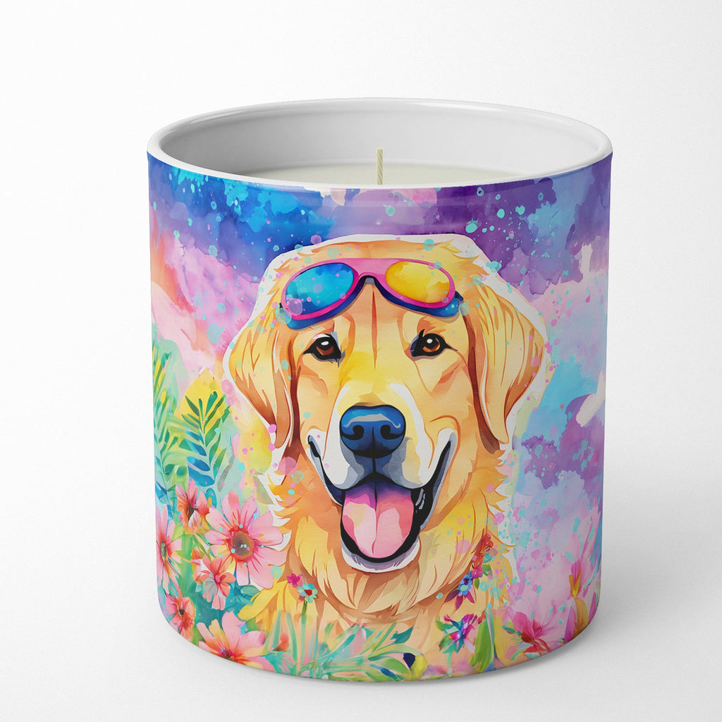 Yellow Labrador Hippie Dawg Decorative Soy Candle Nature Soy Wax Essential Oil Home Decor Ideal for Bedroom Kitchen Bath Office Gift, 10 oz