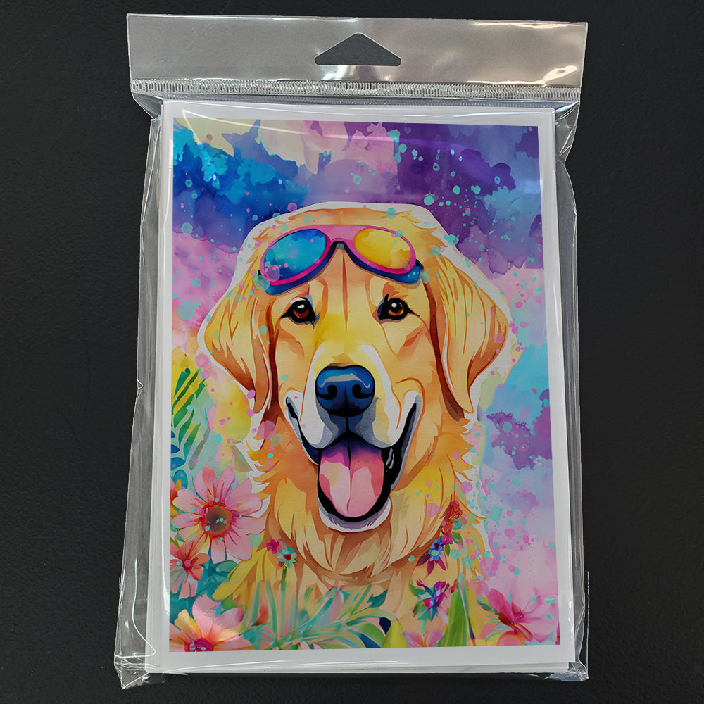 Yellow Labrador Hippie Dawg Greeting Cards Pack of 8 Blank Cards with Envelopes Whimsical A7 Size 5x7