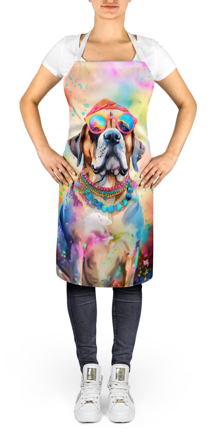 Mastiff Hippie Dawg Apron Cooking Kitchen Server Baking Crafts Gardening for Adult Women Men, Unisex, Large, Multicolor