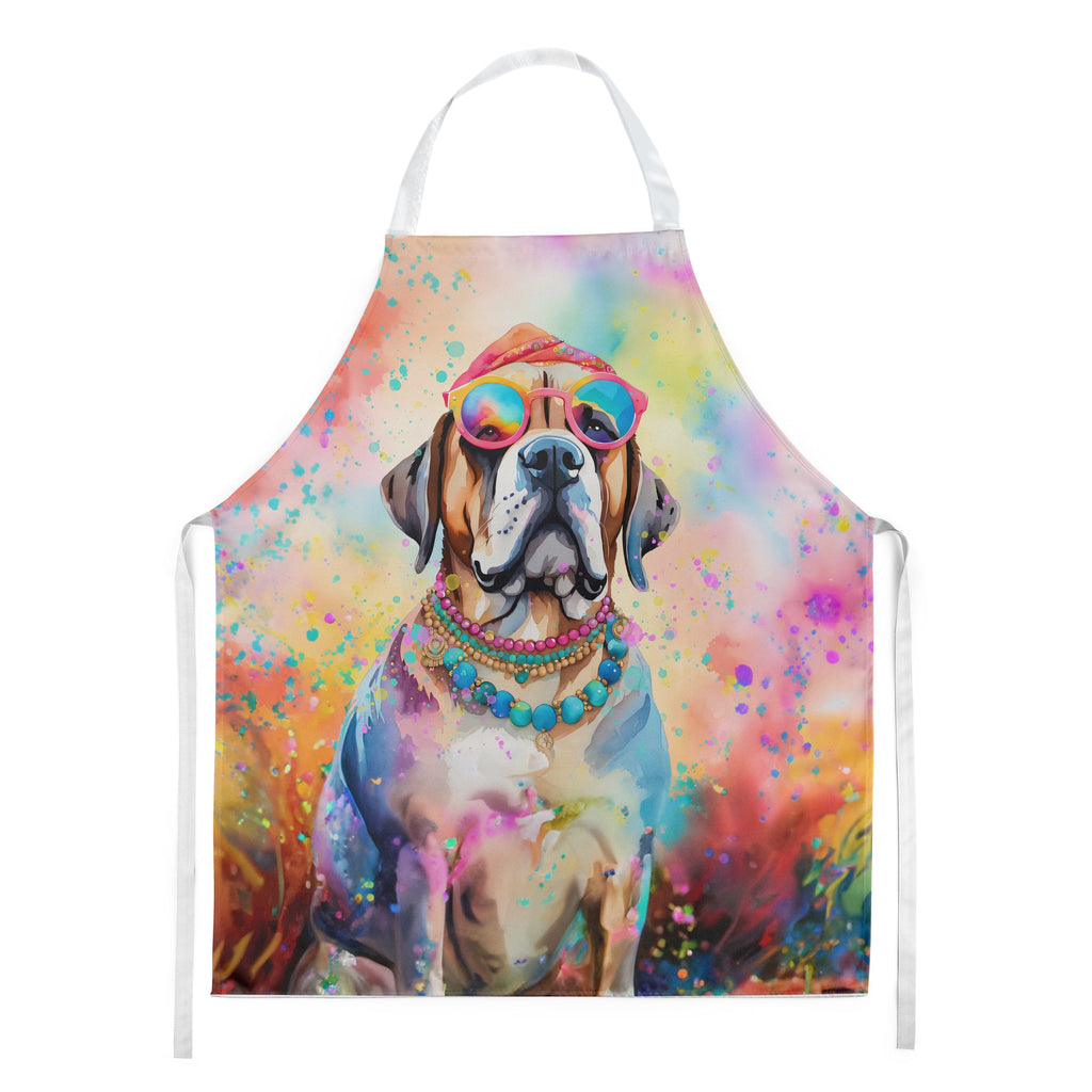 Mastiff Hippie Dawg Apron Cooking Kitchen Server Baking Crafts Gardening for Adult Women Men, Unisex, Large, Multicolor