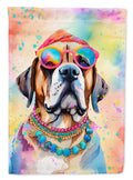 Mastiff Hippie Dawg House Flag 28x40 Porch Sleeve Pole Decorative Outside Yard Banner Artwork Wall Hanging, Polyester