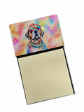 Mastiff Hippie Dawg Watercolor Sticky Note Holder Refillable Dispenser Desk Accessory 3x3 Pad Gift