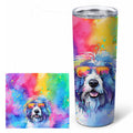 Old English Sheepdog Hippie Dawg Stainless Steel Skinny Tumbler 20 oz Vacuum Double Walled Reusable Insulated Travel Cup