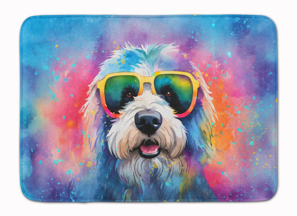 Old English Sheepdog Hippie Dawg Memory Foam Kitchen Mat Machine Washable Anti-Fatigue Cushion Comfort Bath or Kitchen Rug