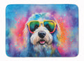 Old English Sheepdog Hippie Dawg Memory Foam Kitchen Mat Machine Washable Anti-Fatigue Cushion Comfort Bath or Kitchen Rug
