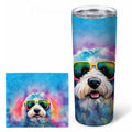 Old English Sheepdog Hippie Dawg Stainless Steel Skinny Tumbler 20 oz Vacuum Double Walled Reusable Insulated Travel Cup