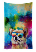 Pomeranian Hippie Dawg Kitchen Towel Velour Plush Front and Cotton Loop Back Machine Washable
