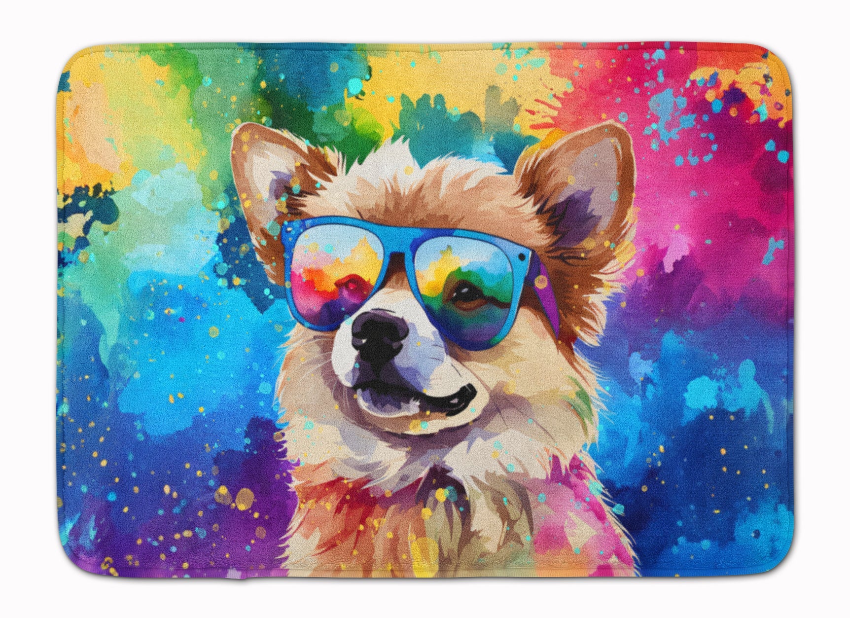 Pomeranian Hippie Dawg Memory Foam Kitchen Mat Machine Washable Anti-Fatigue Cushion Comfort Bath or Kitchen Rug