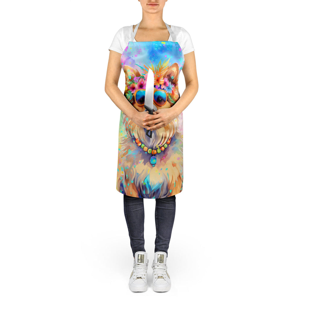 Pomeranian Hippie Dawg Apron Cooking Kitchen Server Baking Crafts Gardening for Adult Women Men, Unisex, Large, Multicolor