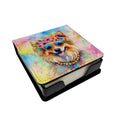 Pomeranian Hippie Dawg PU Leather Note Paper Holder with Artist-Designed Cover, Desk Accessory, Office Gift