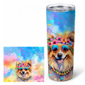 Pomeranian Hippie Dawg Stainless Steel Skinny Tumbler 20 oz Vacuum Double Walled Reusable Insulated Travel Cup