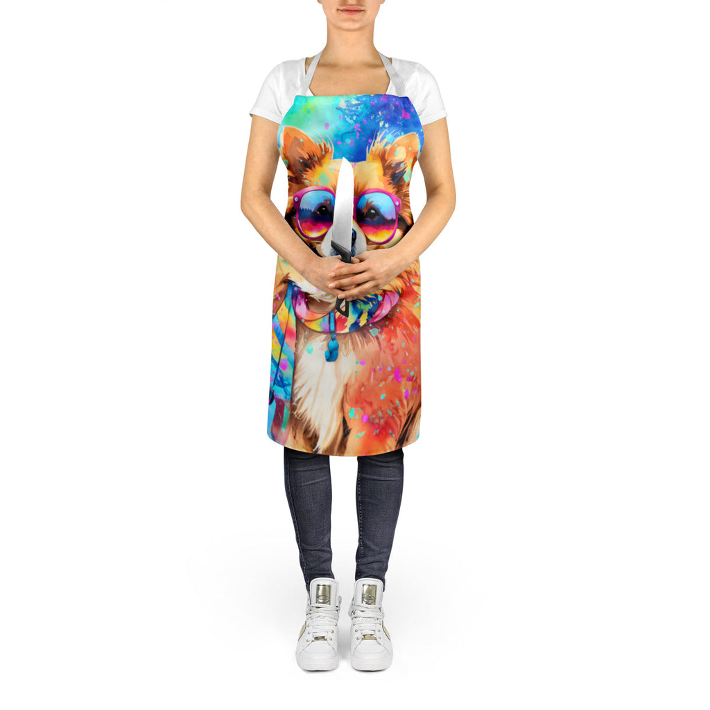 Pomeranian Hippie Dawg Apron Cooking Kitchen Server Baking Crafts Gardening for Adult Women Men, Unisex, Large, Multicolor