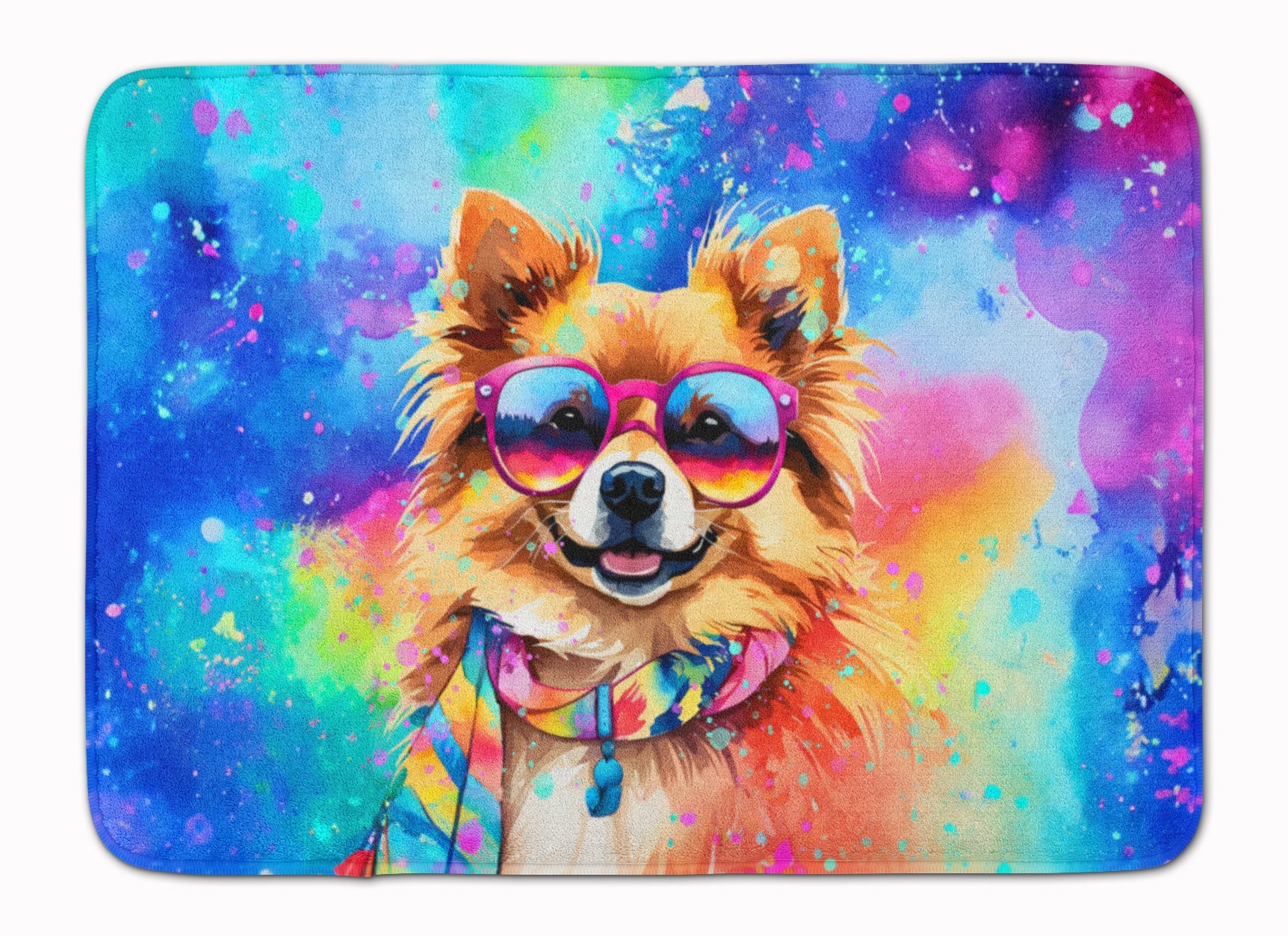 Pomeranian Hippie Dawg Memory Foam Kitchen Mat Machine Washable Anti-Fatigue Cushion Comfort Bath or Kitchen Rug