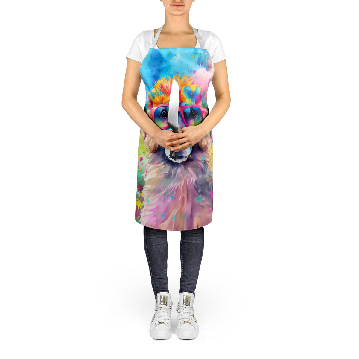 Poodle Hippie Dawg Apron Cooking Kitchen Server Baking Crafts Gardening for Adult Women Men, Unisex, Large, Multicolor