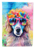 Poodle Hippie Dawg House Flag 28x40 Porch Sleeve Pole Decorative Outside Yard Banner Artwork Wall Hanging, Polyester