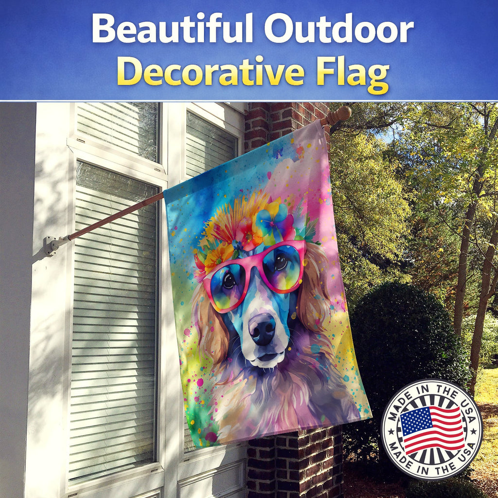 Poodle Hippie Dawg House Flag 28x40 Porch Sleeve Pole Decorative Outside Yard Banner Artwork Wall Hanging, Polyester