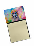 Poodle Hippie Dawg Watercolor Sticky Note Holder Refillable Dispenser Desk Accessory 3x3 Pad Gift