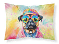 Pug Hippie Dawg Standard Pillowcase Lightweight Super Soft Easy Care Decorative Artwork Pillowcase, Standard