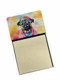 Pug Hippie Dawg Watercolor Sticky Note Holder Refillable Dispenser Desk Accessory 3x3 Pad Gift
