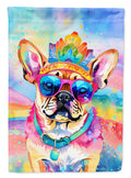 Pug Hippie Dawg House Flag 28x40 Porch Sleeve Pole Decorative Outside Yard Banner Artwork Wall Hanging, Polyester