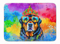 Rottweiler Hippie Dawg Memory Foam Kitchen Mat Machine Washable Anti-Fatigue Cushion Comfort Bath or Kitchen Rug