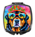 Rottweiler Hippie Dawg Compact Mirror Decorative Travel Makeup Mirror for Women Girls Gifts Pocket Makeup Mirror Folding Handheld