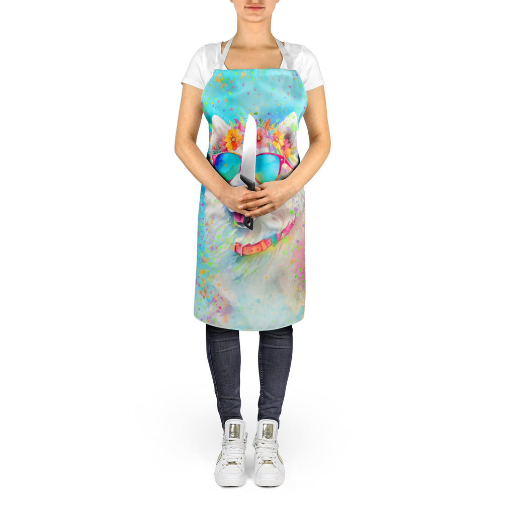 Samoyed Hippie Dawg Apron Cooking Kitchen Server Baking Crafts Gardening for Adult Women Men, Unisex, Large, Multicolor