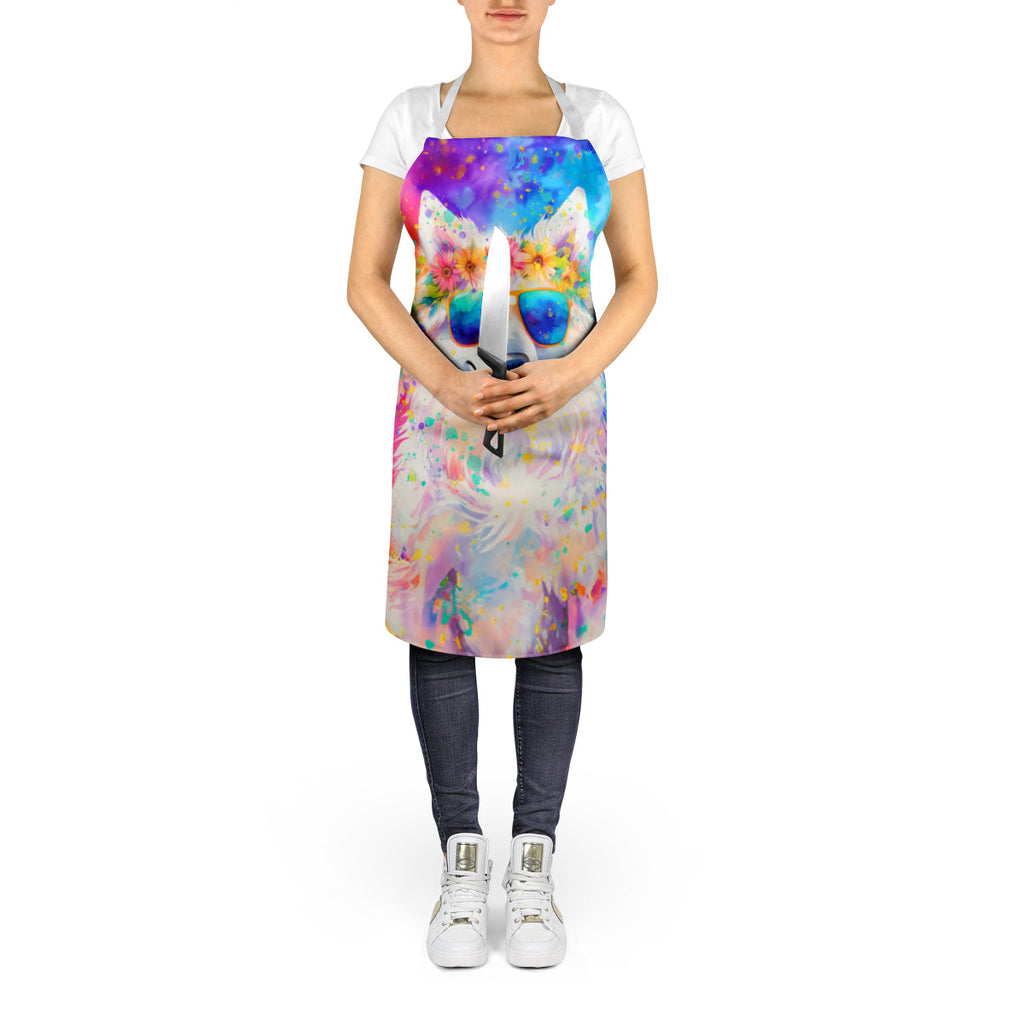 Samoyed Hippie Dawg Apron Cooking Kitchen Server Baking Crafts Gardening for Adult Women Men, Unisex, Large, Multicolor