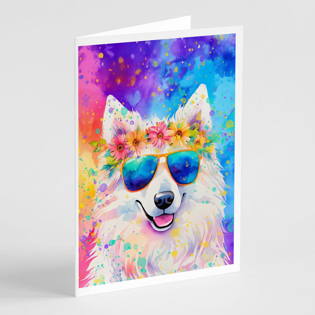 Samoyed Hippie Dawg Greeting Cards Pack of 8 Blank Cards with Envelopes Whimsical A7 Size 5x7