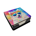Samoyed Hippie Dawg PU Leather Note Paper Holder with Artist-Designed Cover, Desk Accessory, Office Gift