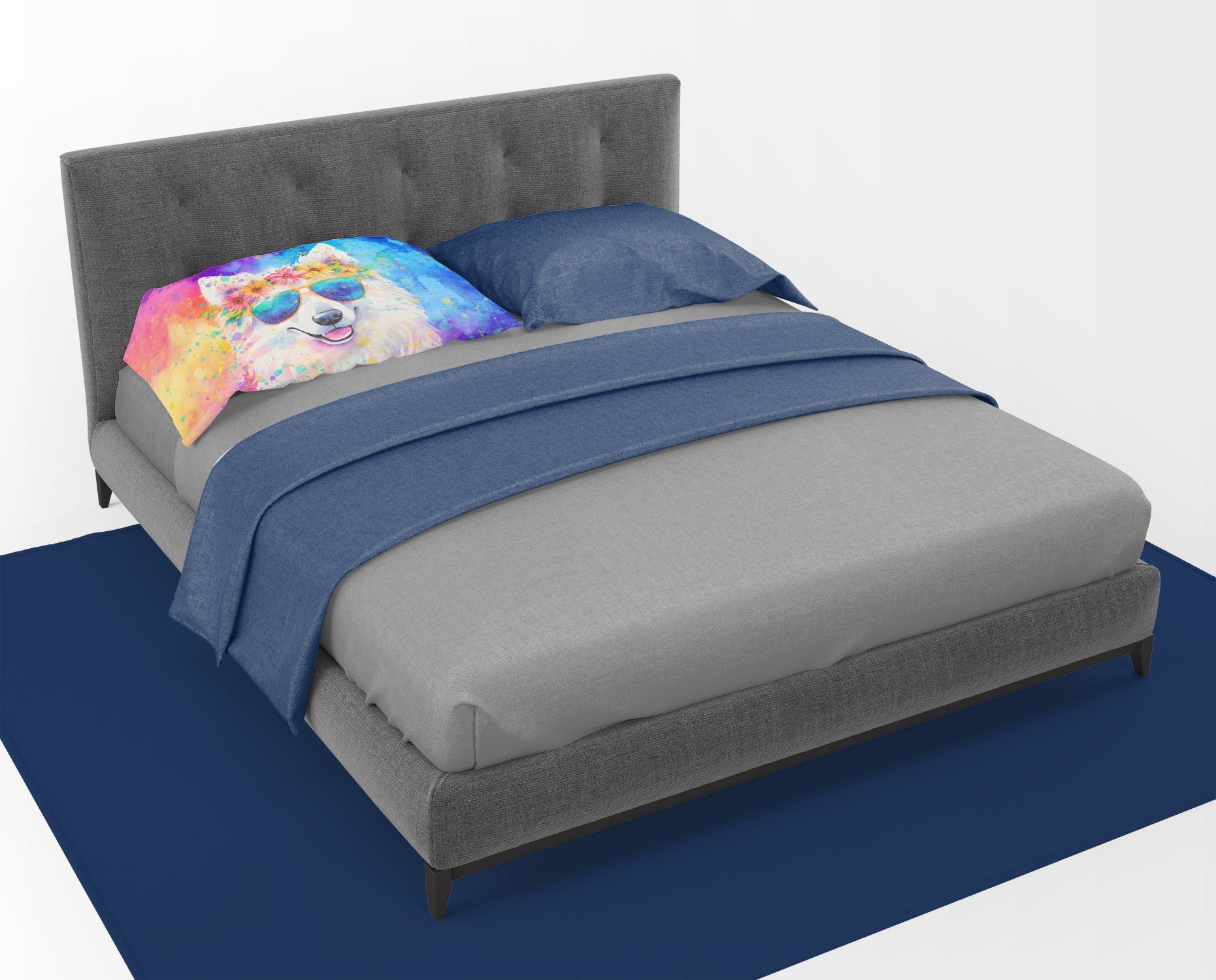 Samoyed Hippie Dawg Standard Pillowcase Lightweight Super Soft Easy Care Decorative Artwork Pillowcase, Standard