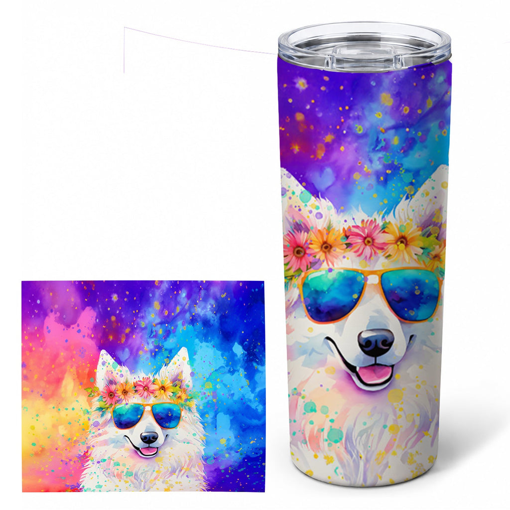 Samoyed Hippie Dawg Stainless Steel Skinny Tumbler 20 oz Vacuum Double Walled Reusable Insulated Travel Cup