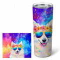 Samoyed Hippie Dawg Stainless Steel Skinny Tumbler 20 oz Vacuum Double Walled Reusable Insulated Travel Cup