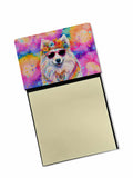 Samoyed Hippie Dawg Watercolor Sticky Note Holder Refillable Dispenser Desk Accessory 3x3 Pad Gift
