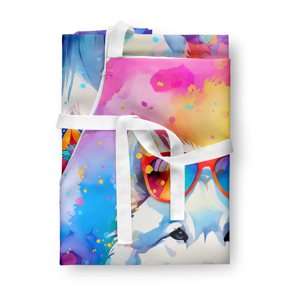 Samoyed Hippie Dawg Apron Cooking Kitchen Server Baking Crafts Gardening for Adult Women Men, Unisex, Large, Multicolor