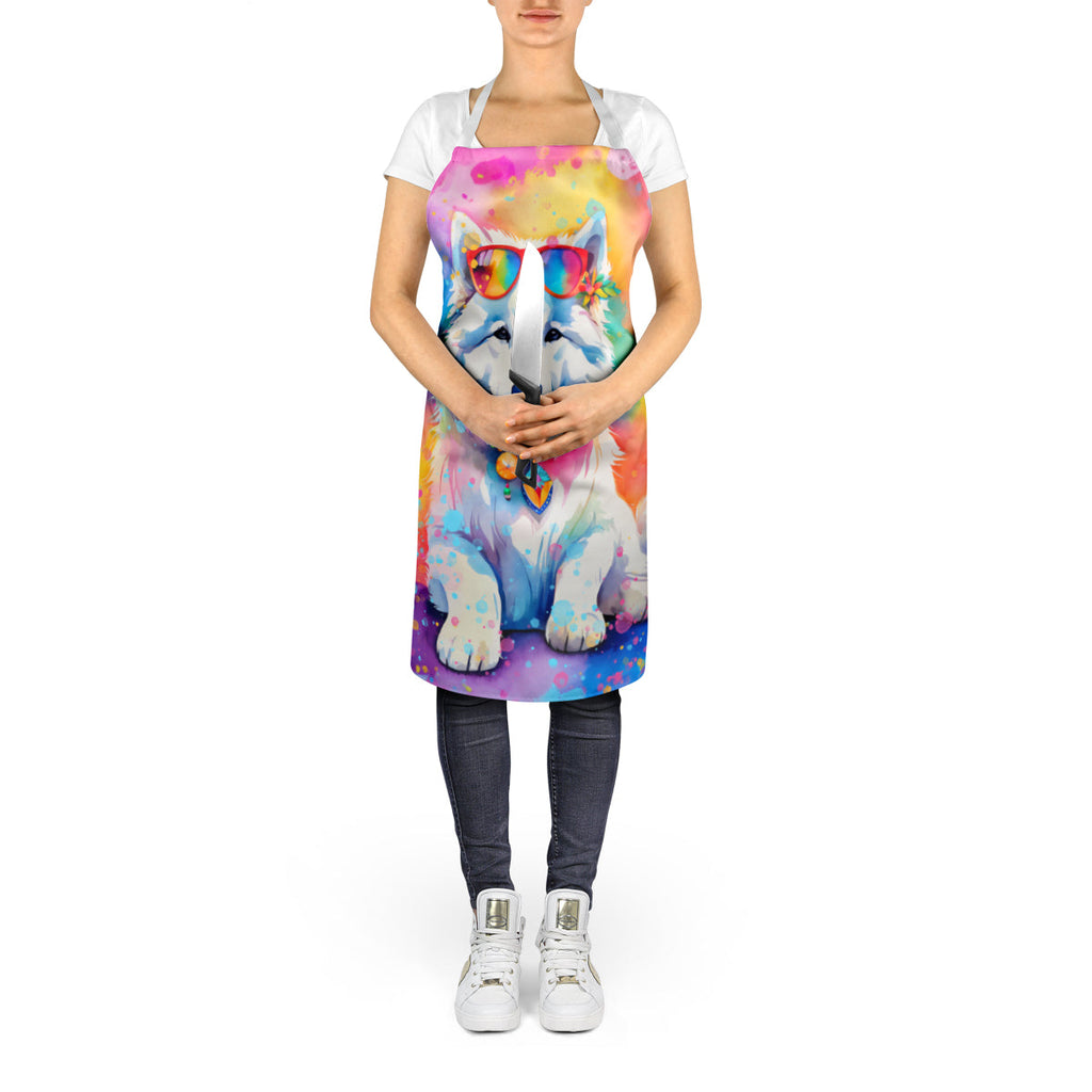 Samoyed Hippie Dawg Apron Cooking Kitchen Server Baking Crafts Gardening for Adult Women Men, Unisex, Large, Multicolor