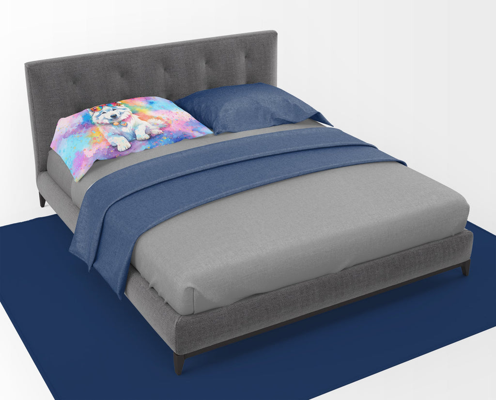 Samoyed Hippie Dawg Standard Pillowcase Lightweight Super Soft Easy Care Decorative Artwork Pillowcase, Standard