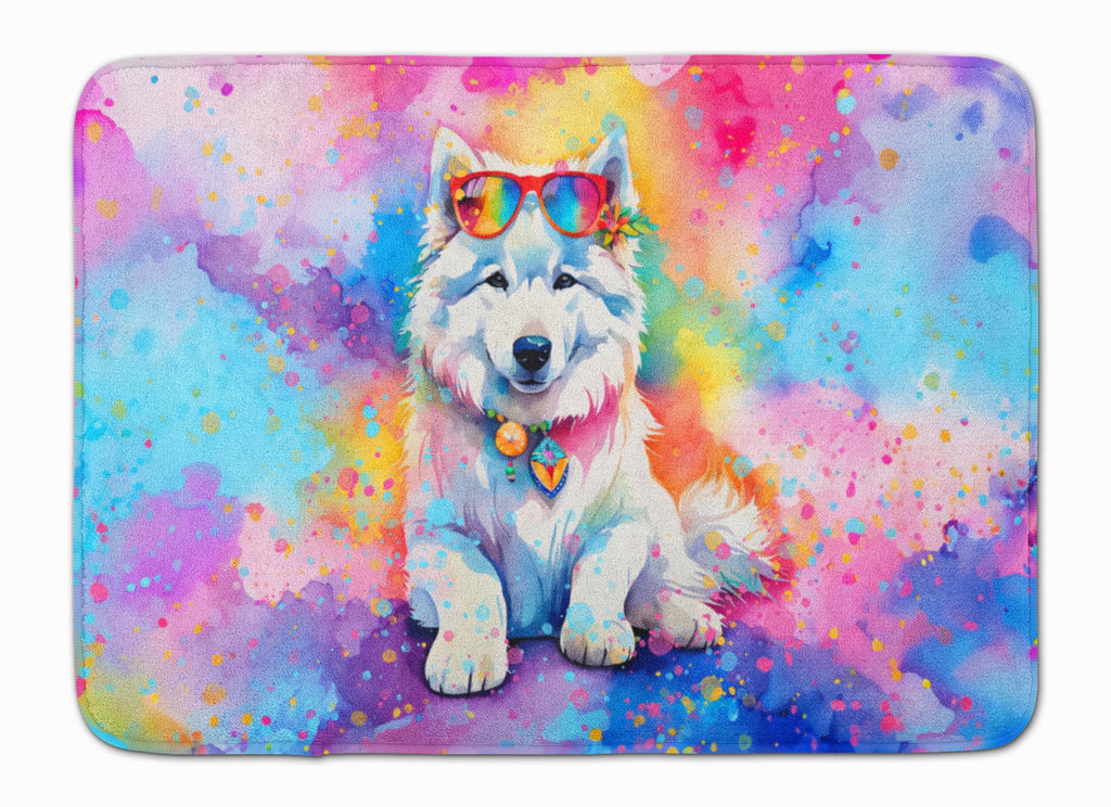 Samoyed Hippie Dawg Memory Foam Kitchen Mat Machine Washable Anti-Fatigue Cushion Comfort Bath or Kitchen Rug