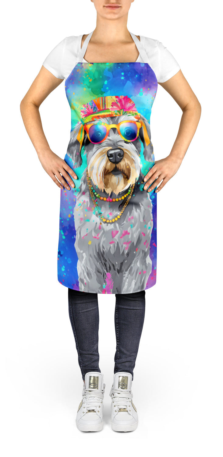Schnauzer Hippie Dawg Apron Cooking Kitchen Server Baking Crafts Gardening for Adult Women Men, Unisex, Large, Multicolor